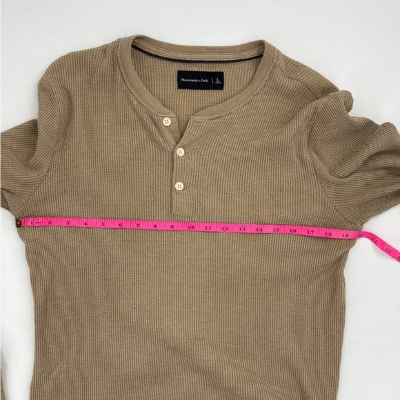Abercrombie & Fitch Beige Long Sleeve Henley - Picture 4 of 5